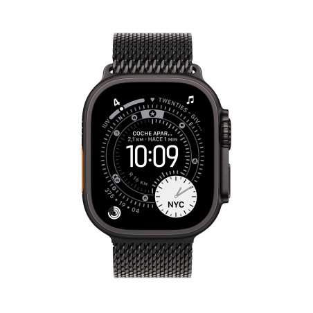 Watch Ultra 3 Cell 49mm Titânio Preto Bracelete Milanesa Preta L