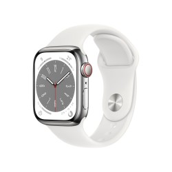 Watch 8 GPS Celular 41mm Aço Branco Prata