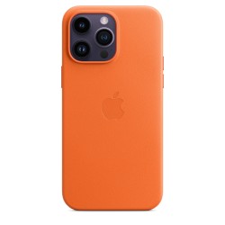Capa MagSafe Couro iPhone 14 Pro Max Laranja